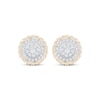 Thumbnail Image 2 of Multi-Diamond Circle Halo Stud Earrings 1 ct tw 10K Yellow Gold