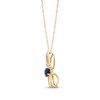 Thumbnail Image 2 of Oval-Cut Blue Sapphire & Diamond Accent Butterfly Necklace 10K Yellow Gold 18&quot;