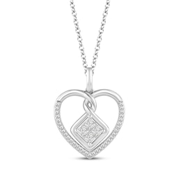 Hallmark Diamonds One Love Twisting Heart Necklace 1/3 ct tw Sterling SIlver 18"