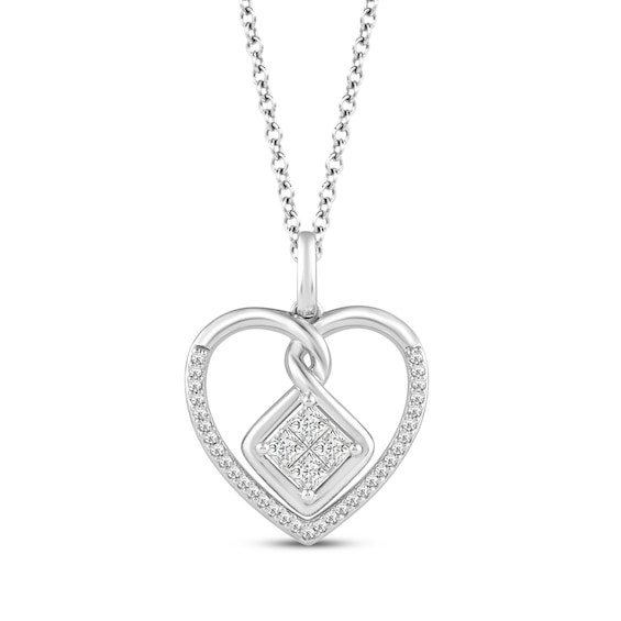 Hallmark Diamonds One Love Twisting Heart Necklace 1/3 ct tw Sterling SIlver 18"