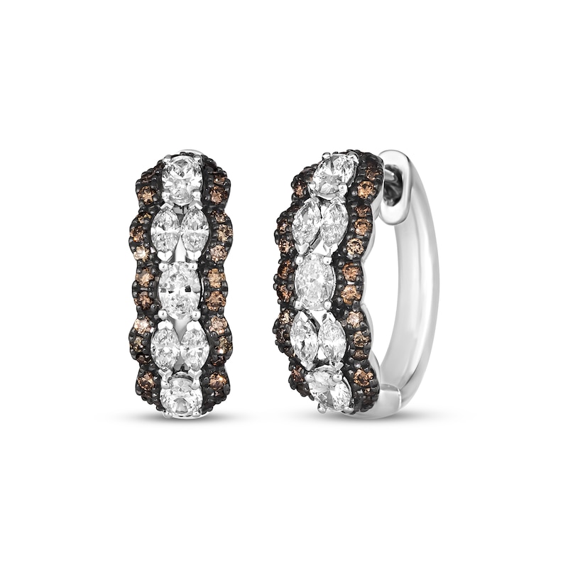 Main Image 1 of Le Vian Diamond Hoop Earrings 1-1/6 ct tw Platinum