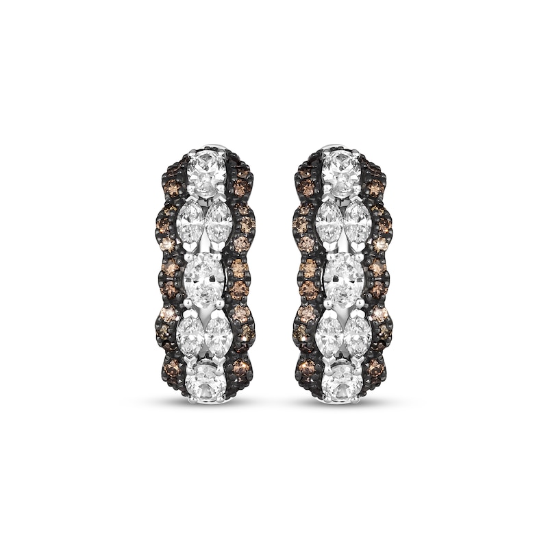 Main Image 2 of Le Vian Diamond Hoop Earrings 1-1/6 ct tw Platinum
