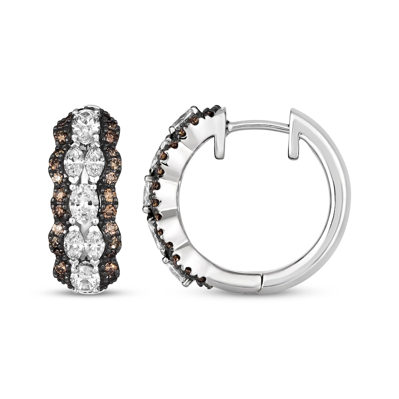 Main Image 3 of Le Vian Diamond Hoop Earrings 1-1/6 ct tw Platinum