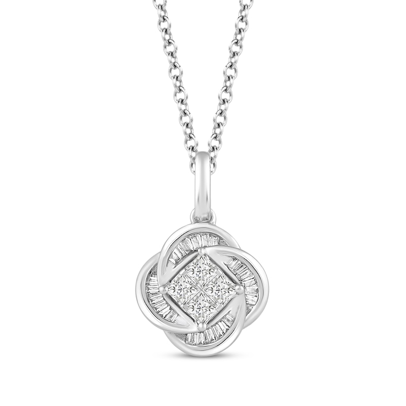 Main Image 1 of Hallmark Diamonds One Love Swirl Necklace 3/8 ct tw Sterling SIlver 18&quot;