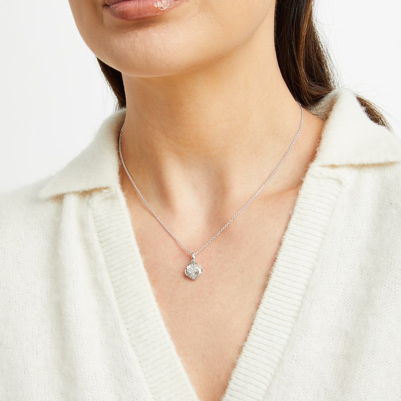 Main Image 2 of Hallmark Diamonds One Love Swirl Necklace 3/8 ct tw Sterling SIlver 18&quot;