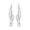 Thumbnail Image 2 of Diamond Swirl Crossover Hoop Earrings 1/3 ct tw 10K White Gold
