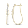 Thumbnail Image 1 of Diamond Twisted Swirl Hoop Earrings 1/4 ct tw 10K Yellow Gold