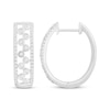 Thumbnail Image 1 of Bezel-Set Diamond Multi-Row Hoop Earrings 1/4 ct tw Sterling Silver