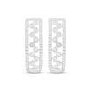 Thumbnail Image 2 of Bezel-Set Diamond Multi-Row Hoop Earrings 1/4 ct tw Sterling Silver