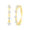 Thumbnail Image 1 of Diamond Station Hoop Earrings 3/8 ct tw 10K Yellow Gold