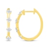 Thumbnail Image 3 of Diamond Station Hoop Earrings 3/8 ct tw 10K Yellow Gold
