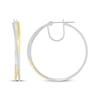 Thumbnail Image 3 of Diamond Crossover Hoop Earrings 1/4 ct tw Sterling Silver & 10K Yellow Gold