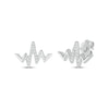 Thumbnail Image 1 of Diamond Heartbeat Stud Earrings 1/20 ct tw Sterling Silver