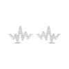 Thumbnail Image 2 of Diamond Heartbeat Stud Earrings 1/20 ct tw Sterling Silver
