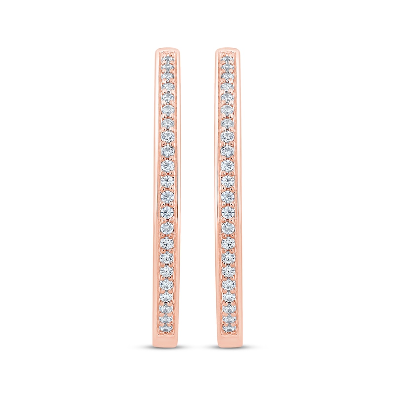 Main Image 2 of Unstoppable Love Diamond Double Hoop Earrings 1/2 ct tw 10K Rose Gold
