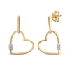Thumbnail Image 1 of Diamond Tilted Heart Doorknocker Earrings 1/20 ct tw 10K Yellow Gold