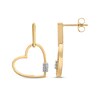 Thumbnail Image 2 of Diamond Tilted Heart Doorknocker Earrings 1/20 ct tw 10K Yellow Gold