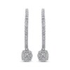 Thumbnail Image 2 of Multi-Diamond Hoop Drop Earrings 1/2 ct tw 10K White Gold