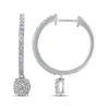 Thumbnail Image 3 of Multi-Diamond Hoop Drop Earrings 1/2 ct tw 10K White Gold