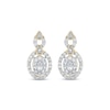 Thumbnail Image 2 of Diamond Oval Drop Stud Earrings 1/4 ct tw 10K Yellow Gold