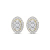 Thumbnail Image 2 of Multi-Diamond Oval-Frame Stud Earrings 1/4 ct tw 10K Yellow Gold