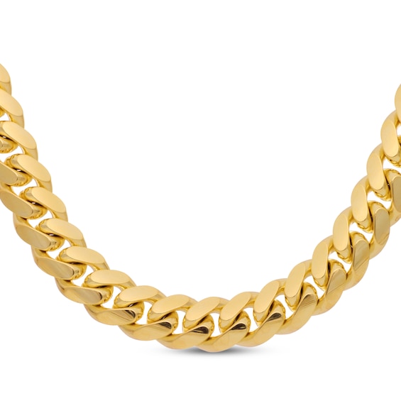 Miami Cuban Curb Chain Necklace 9.24mm Solid 10K Yellow Gold 24"