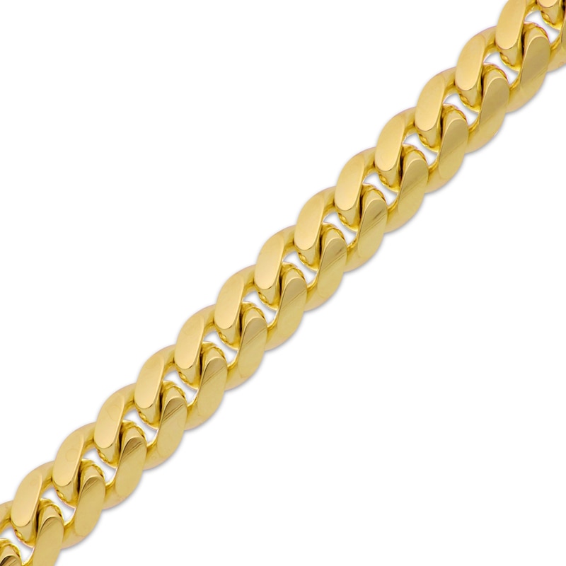 Main Image 2 of Miami Cuban Curb Chain Necklace 9.24mm Solid 10K Yellow Gold 24&quot;