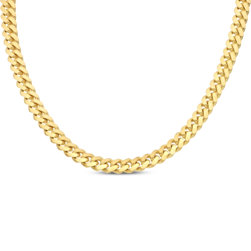 Main Image 1 of Miami Cuban Curb Chain Necklace 6.93mm Solid 10K Yellow Gold 22&quot;
