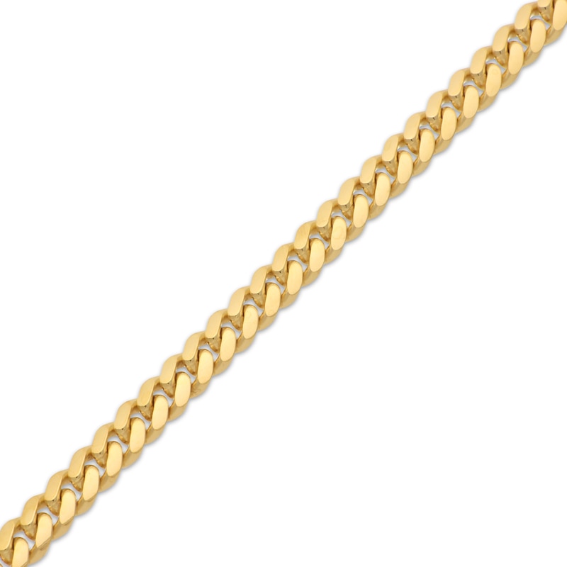 Main Image 2 of Miami Cuban Curb Chain Necklace 6.93mm Solid 10K Yellow Gold 22&quot;