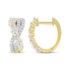 Thumbnail Image 3 of Oval & Round-Cut Diamond Crossover Hoop Earrings 1-1/2 ct tw 14K Yellow Gold