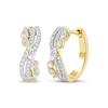 Thumbnail Image 1 of Marquise & Round-Cut Diamond Crossover Hoop Earrings 1 ct tw 14K Yellow Gold