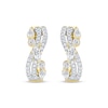 Thumbnail Image 2 of Marquise & Round-Cut Diamond Crossover Hoop Earrings 1 ct tw 14K Yellow Gold