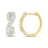 Thumbnail Image 3 of Marquise & Round-Cut Diamond Crossover Hoop Earrings 1 ct tw 14K Yellow Gold