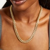 Thumbnail Image 4 of Cuban Curb Chain Necklace 9.3mm Hollow 10K Yellow Gold 22&quot;