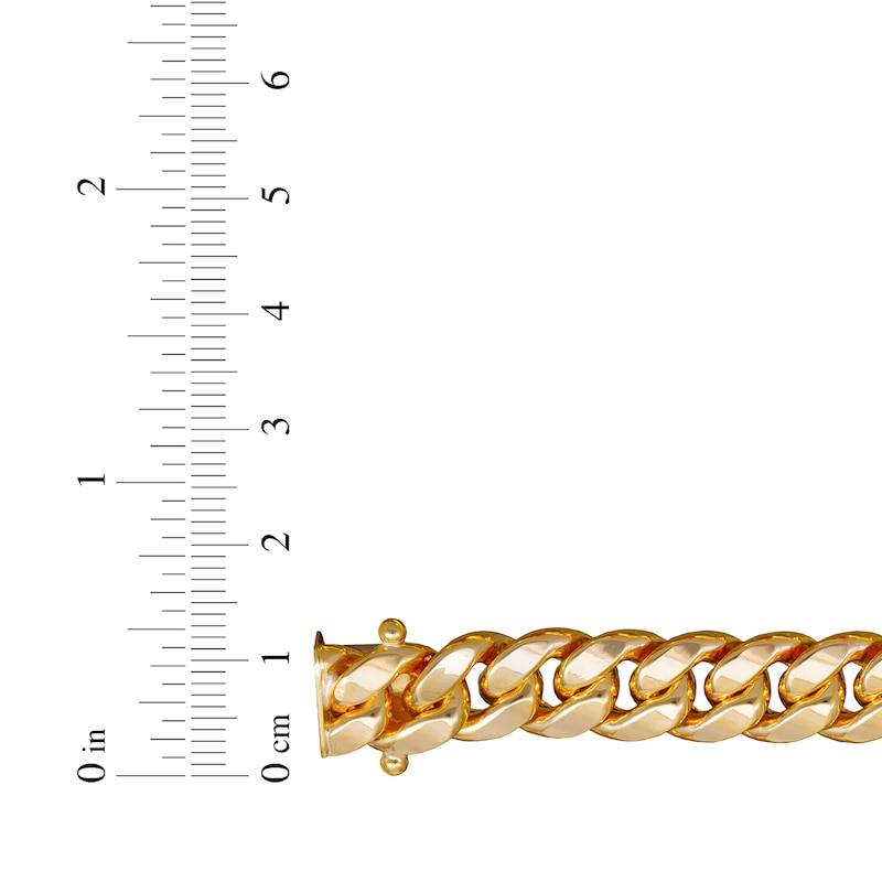 Main Image 5 of Cuban Curb Chain Necklace 9.3mm Hollow 10K Yellow Gold 22&quot;