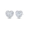 Thumbnail Image 1 of Multi-Diamond Heart-Shaped Stud Earrings 1 ct tw 10K White Gold