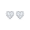 Thumbnail Image 2 of Multi-Diamond Heart-Shaped Stud Earrings 1 ct tw 10K White Gold
