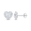 Thumbnail Image 3 of Multi-Diamond Heart-Shaped Stud Earrings 1 ct tw 10K White Gold