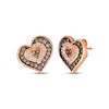 Thumbnail Image 1 of Le Vian Diamond Tilted Heart Stud Earrings 1/2 ct tw 14K Strawberry Gold