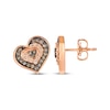 Thumbnail Image 3 of Le Vian Diamond Tilted Heart Stud Earrings 1/2 ct tw 14K Strawberry Gold