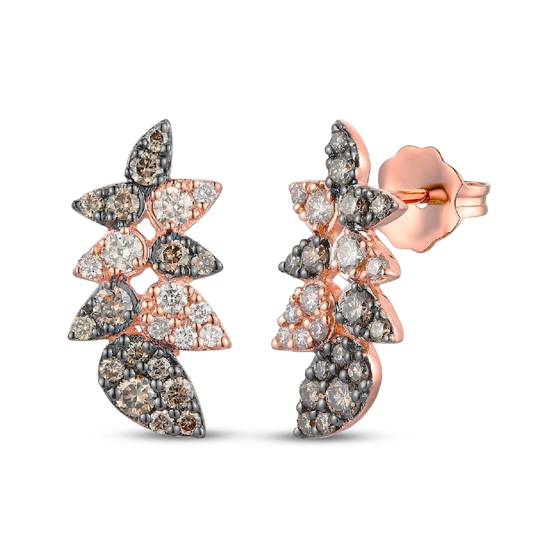 Main Image 1 of Le Vian Diamond Leaf Earrings 5/8 ct tw 14K Strawberry Gold