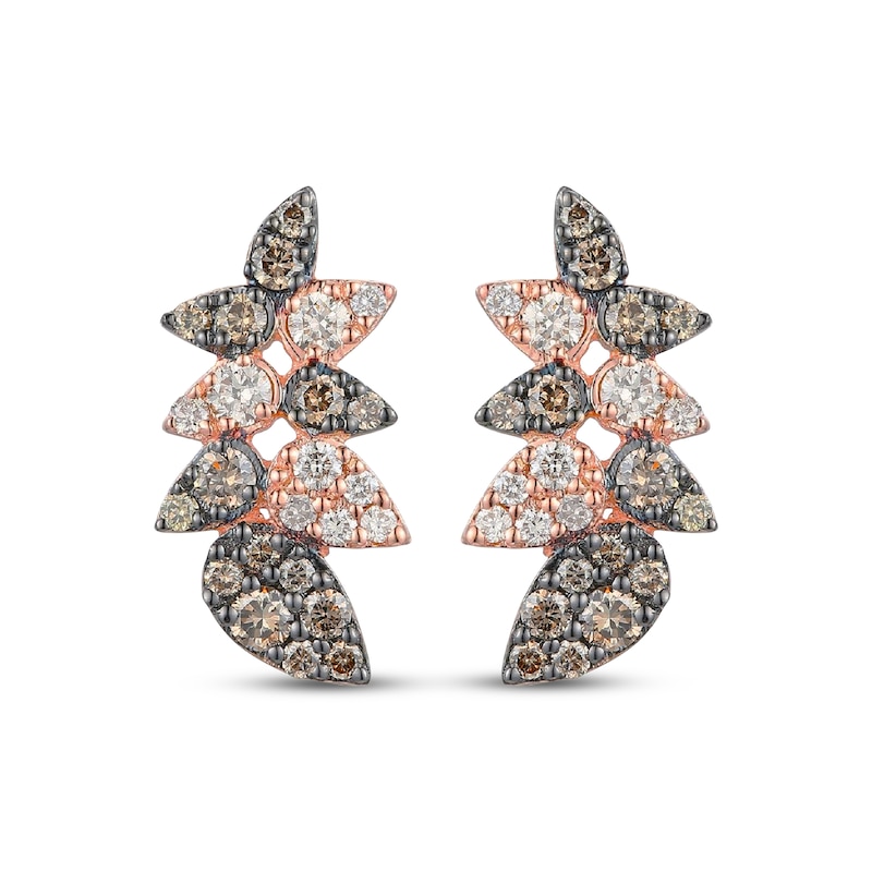 Main Image 2 of Le Vian Diamond Leaf Earrings 5/8 ct tw 14K Strawberry Gold