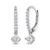 Thumbnail Image 1 of THE LEO Diamond Princess-Cut Dangle Earrings 3/8 ct tw 14K White Gold