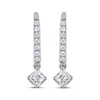 Thumbnail Image 1 of THE LEO Diamond Princess-Cut Dangle Earrings 3/8 ct tw 14K White Gold