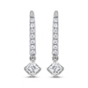 Thumbnail Image 2 of THE LEO Diamond Princess-Cut Dangle Earrings 3/8 ct tw 14K White Gold