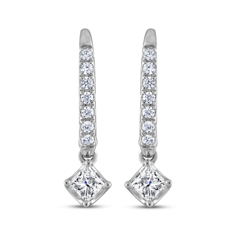 THE LEO Diamond Princess-Cut Dangle Earrings 3/8 ct tw 14K White Gold