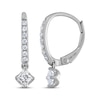 Thumbnail Image 2 of THE LEO Diamond Princess-Cut Dangle Earrings 3/8 ct tw 14K White Gold
