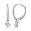 Thumbnail Image 3 of THE LEO Diamond Princess-Cut Dangle Earrings 3/8 ct tw 14K White Gold
