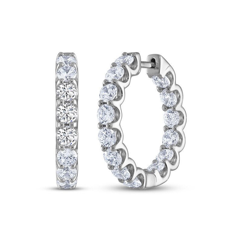 THE LEO Diamond Inside-Out Hoop Earrings 3 ct tw 14K White Gold