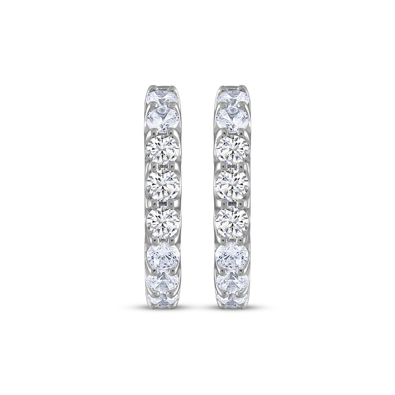 THE LEO Diamond Inside-Out Hoop Earrings 3 ct tw 14K White Gold